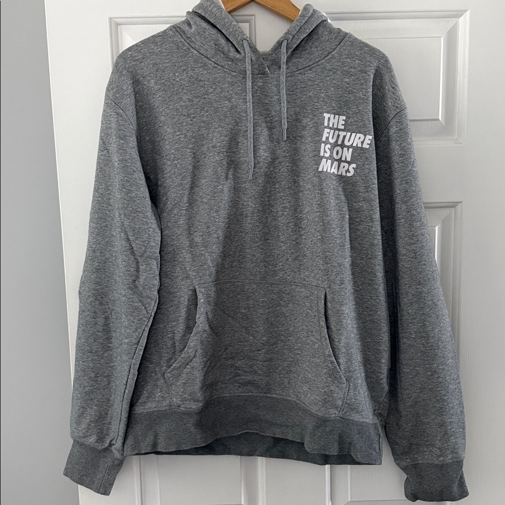 Gray Hoodie with 'The Future is on Mars' Print
